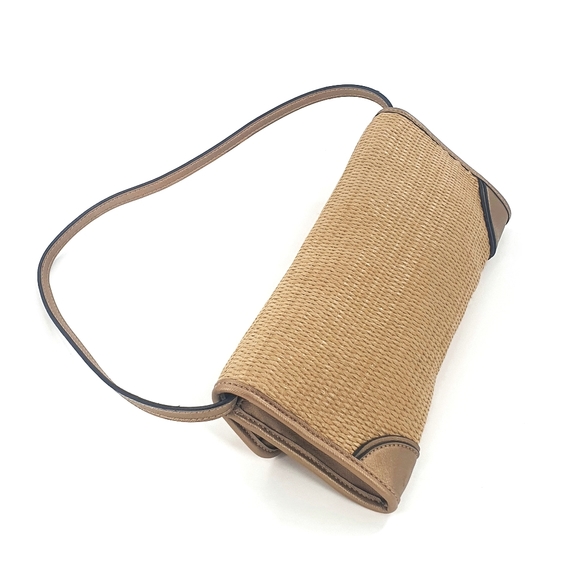 Rare Calvin Klein Gold Straw Flap Shoulder/Evening Bag - Picture 6 of 6